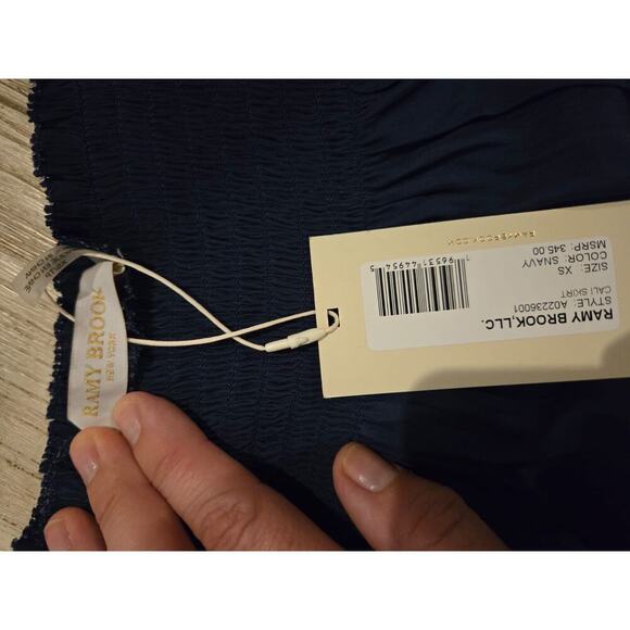 Ramy Brook Women's XS Blue Geometric Embroidered Mini Skirt Casual - Picture 4 of 6